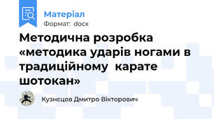 Методична розробка «методика ударів ногами в традиційному  карате шотокан»