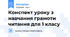 Конспект уроку з навчання грамоти читання для 1 класу