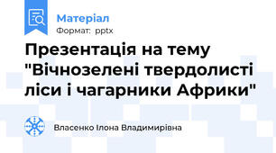Презентація на тему "Вічнозелені твердолисті ліси і чагарники Африки​"
