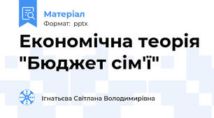 Економічна теорія "Бюджет сім'ї"