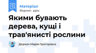 Якими бувають дерева, кущі і трав'янисті рослини