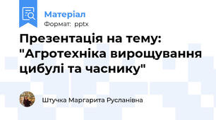 Презентація на тему: "Агротехніка вирощування цибулі та часнику"