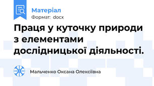 Праця у куточку природи з елементами дослідницької діяльності.