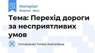 Тема: Перехiд дороги за несприятливих умов