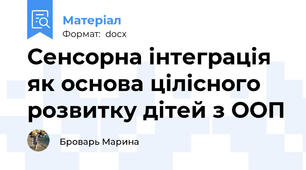 Сенсорна інтеграція як основа цілісного розвитку дітей з ООП