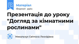 Презентація до уроку "Догляд за кімнатними рослинами"