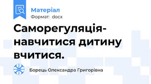 Саморегуляція- навчитися дитину вчитися.