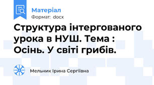 Структура інтергованого урока в НУШ. Тема : Осінь. У світі грибів.