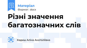 Різні значення багатозначних слів