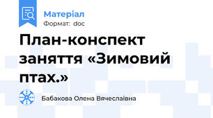 План-конспект заняття «Зимовий птах.»