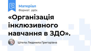 «Організація інклюзивного навчання в ЗДО».