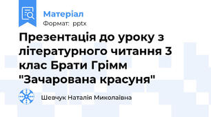 Презентація до уроку з літературного читання 3 клас Брати Грімм "Зачарована красуня"