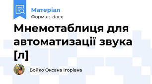 Мнемотаблиця для автоматизації звука [л]