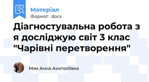 Діагностувальна робота з я досліджую світ 3 клас  "Чарівні перетворення"