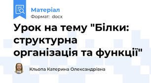 Урок на тему "Білки: структурна організація та функції"