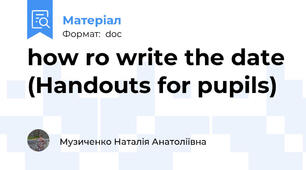 how ro write the date (Handouts for pupils)