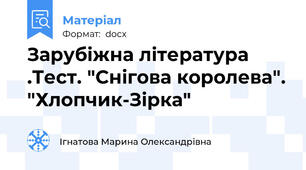 Зарубіжна література .Тест. "Снігова королева". "Хлопчик-Зірка"