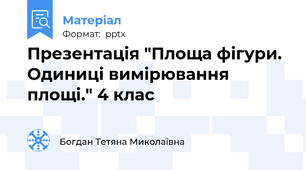 Презентація "Площа фігури. Одиниці вимірювання  площі." 4 клас