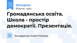 Громадянська освіта. Школа - простір демократії. Презентація.