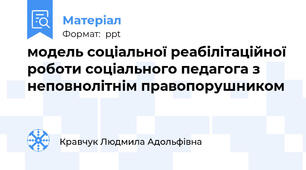 модель соціальної реабілітаційної роботи соціального педагога з неповнолітнім правопорушником