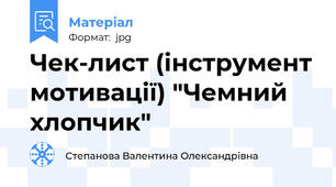 Чек-лист (інструмент мотивації) "Чемний хлопчик"