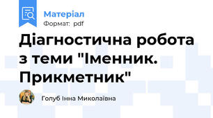 Діагностична робота з теми "Іменник. Прикметник"