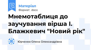 Мнемотаблиця до заучування вірша І. Блажкевич "Новий рік"