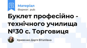 Буклет професійно - технічного училища №30 с. Торговиця