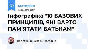 Інфографіка "10 БАЗОВИХ ПРИНЦИПІВ, ЯКІ ВАРТО ПАМ’ЯТАТИ БАТЬКАМ"