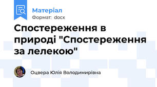 Спостереження в природі "Спостереження за лелекою"
