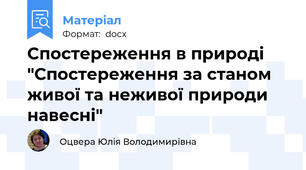 Спостереження в природі "Спостереження за станом живої та неживої природи навесні"