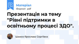 Презентація на тему "Рівні підтримки в освітньому процесі ЗДО".