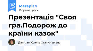 Презентація "Своя гра.Подорож до країни казок"