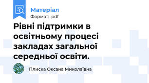 Рівні підтримки в освітньому процесі закладах загальної середньої освіти.
