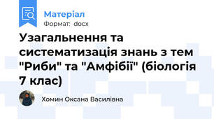 Узагальнення та систематизація знань з тем "Риби" та "Амфібії" (біологія 7 клас)