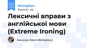 Лексичні вправи з англійської мови (Extreme Ironing)