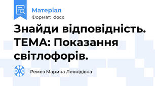 Знайди відповідність. ТЕМА: Показання світлофорів.