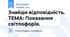 Знайди відповідність. ТЕМА: Показання світлофорів.