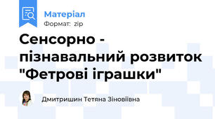 Сенсорно - пізнавальний розвиток "Фетрові іграшки"