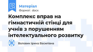 Комплекс вправ на гімнастичній стінці для учнів з порушенням  інтелектуального розвитку