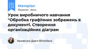 Урок виробничого навчання "Обробка графічних зображень в документі. Створення організаційних діаграм
