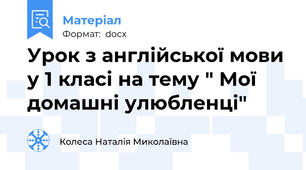Урок з англійської мови у 1 класі на тему " Мої домашні улюбленці"