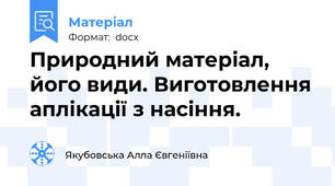 Природний матеріал, його види. Виготовлення аплікації з насіння.