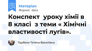 Конспект  уроку хімії в 8 класі  з теми « Хімічні властивості лугів».