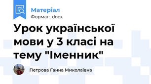 Урок української мови у 3 класі на тему "Іменник"