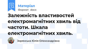 Залежність властивостей електромагнітних хвиль від частоти. Шкала електромагнітних хвиль.