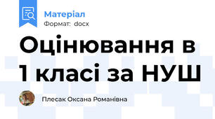 Оцінювання в 1 класі за НУШ
