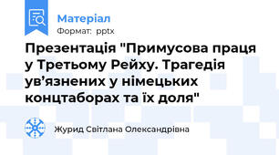 Презентація "Примусова праця у Третьому Рейху. Трагедія ув’язнених у німецьких концтаборах та їх доля"
