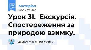 Урок 31.  Екскурсія. Спостереження за природою взимку.