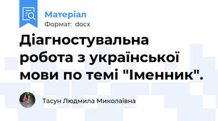 Діагностувальна робота з української мови по темі "Іменник".